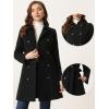 imageAllegra K Winter Trench Coat for Women Overcoat Belted Outwear Double Breasted Mid Long Pea CoatBlack