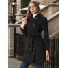 imageAllegra K Winter Trench Coat for Women Overcoat Belted Outwear Double Breasted Mid Long Pea CoatBlack