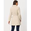 imageAllegra K Winter Trench Coat for Women Overcoat Belted Outwear Double Breasted Mid Long Pea CoatCream White