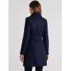 imageAllegra K Winter Trench Coat for Women Overcoat Belted Outwear Double Breasted Mid Long Pea CoatDark Blue