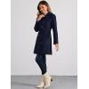 imageAllegra K Winter Trench Coat for Women Overcoat Belted Outwear Double Breasted Mid Long Pea CoatDark Blue