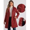 imageAllegra K Winter Trench Coat for Women Overcoat Belted Outwear Double Breasted Mid Long Pea CoatDark Red