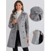 imageAllegra K Winter Trench Coat for Women Overcoat Belted Outwear Double Breasted Mid Long Pea CoatGrey