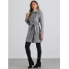 imageAllegra K Winter Trench Coat for Women Overcoat Belted Outwear Double Breasted Mid Long Pea CoatGrey