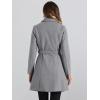 imageAllegra K Winter Trench Coat for Women Overcoat Belted Outwear Double Breasted Mid Long Pea CoatGrey