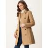 imageAllegra K Winter Trench Coat for Women Overcoat Belted Outwear Double Breasted Mid Long Pea CoatKhaki