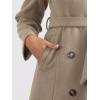 imageAllegra K Winter Trench Coat for Women Overcoat Belted Outwear Double Breasted Mid Long Pea CoatLight Brown