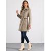 imageAllegra K Winter Trench Coat for Women Overcoat Belted Outwear Double Breasted Mid Long Pea CoatLight Brown