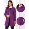 imageAllegra K Winter Trench Coat for Women Overcoat Belted Outwear Double Breasted Mid Long Pea CoatPurple