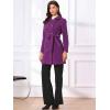 imageAllegra K Winter Trench Coat for Women Overcoat Belted Outwear Double Breasted Mid Long Pea CoatPurple