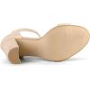imageAllegra K Womens Ankle Strap Block High Heel SandalsBeige