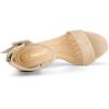 imageAllegra K Womens Ankle Strap Block High Heel SandalsBeige