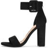 imageAllegra K Womens Ankle Strap Block High Heel SandalsBlack