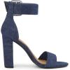 imageAllegra K Womens Ankle Strap Block High Heel SandalsDark Blue