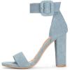 imageAllegra K Womens Ankle Strap Block High Heel SandalsDenim Blue