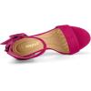 imageAllegra K Womens Ankle Strap Block High Heel SandalsHot Pink