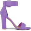 imageAllegra K Womens Ankle Strap Block High Heel SandalsPurple