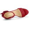 imageAllegra K Womens Ankle Strap Block High Heel SandalsRed