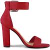 imageAllegra K Womens Ankle Strap Block High Heel SandalsRed