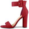 imageAllegra K Womens Ankle Strap Block High Heel SandalsRed
