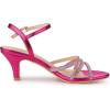 imageAllegra K Womens Ankle Strap Rhinestone Kitten Heel SandalsHot Pink