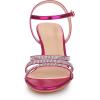 imageAllegra K Womens Ankle Strap Rhinestone Kitten Heel SandalsHot Pink