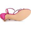 imageAllegra K Womens Ankle Strap Rhinestone Kitten Heel SandalsHot Pink