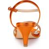 imageAllegra K Womens Ankle Strap Rhinestone Kitten Heel SandalsOrange