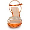 imageAllegra K Womens Ankle Strap Rhinestone Kitten Heel SandalsOrange