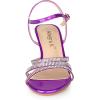 imageAllegra K Womens Ankle Strap Rhinestone Kitten Heel SandalsPurple