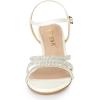 imageAllegra K Womens Ankle Strap Rhinestone Kitten Heel SandalsWhite