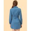 imageAllegra K Womens Belted Roll Up Sleeve Button Up Collared Shirt DressBlue