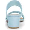 imageAllegra K Womens Block Heel Dual Straps Slides Sky Blue Sandals 75 M US