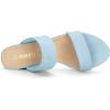 imageAllegra K Womens Block Heel Dual Straps Slides Sky Blue Sandals 75 M US