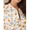 imageAllegra K Womens Bomber Jacket Satin Long Sleeve Zipper Floral Print Casual Fall Coat with Pocket Winter OutwearApricot Blue