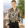 imageAllegra K Womens Bomber Jacket Satin Long Sleeve Zipper Floral Print Casual Fall Coat with Pocket Winter OutwearBlack