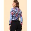 imageAllegra K Womens Bomber Jacket Satin Long Sleeve Zipper Floral Print Casual Fall Coat with Pocket Winter OutwearBlue