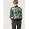 imageAllegra K Womens Bomber Jacket Satin Long Sleeve Zipper Floral Print Casual Fall Coat with Pocket Winter OutwearDark Green