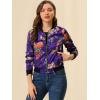 imageAllegra K Womens Bomber Jacket Satin Long Sleeve Zipper Floral Print Casual Fall Coat with Pocket Winter OutwearDeep Purple