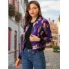 imageAllegra K Womens Bomber Jacket Satin Long Sleeve Zipper Floral Print Casual Fall Coat with Pocket Winter OutwearDeep Purple