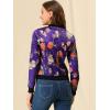 imageAllegra K Womens Bomber Jacket Satin Long Sleeve Zipper Floral Print Casual Fall Coat with Pocket Winter OutwearDeep Purple