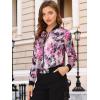imageAllegra K Womens Bomber Jacket Satin Long Sleeve Zipper Floral Print Casual Fall Coat with Pocket Winter OutwearFuchsia