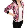 imageAllegra K Womens Bomber Jacket Satin Long Sleeve Zipper Floral Print Casual Fall Coat with Pocket Winter OutwearFuchsia
