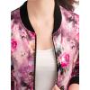 imageAllegra K Womens Bomber Jacket Satin Long Sleeve Zipper Floral Print Casual Fall Coat with Pocket Winter OutwearFuchsia