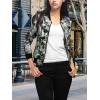 imageAllegra K Womens Bomber Jacket Satin Long Sleeve Zipper Floral Print Casual Fall Coat with Pocket Winter OutwearGray