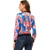 imageAllegra K Womens Bomber Jacket Satin Long Sleeve Zipper Floral Print Casual Fall Coat with Pocket Winter OutwearLake Blue