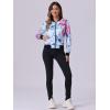 imageAllegra K Womens Bomber Jacket Satin Long Sleeve Zipper Floral Print Casual Fall Coat with Pocket Winter OutwearLight Blue