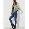 imageAllegra K Womens Bomber Jacket Satin Long Sleeve Zipper Floral Print Casual Fall Coat with Pocket Winter OutwearLight Greens