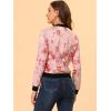 imageAllegra K Womens Bomber Jacket Satin Long Sleeve Zipper Floral Print Casual Fall Coat with Pocket Winter OutwearPink