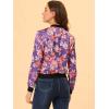 imageAllegra K Womens Bomber Jacket Satin Long Sleeve Zipper Floral Print Casual Fall Coat with Pocket Winter OutwearPurple